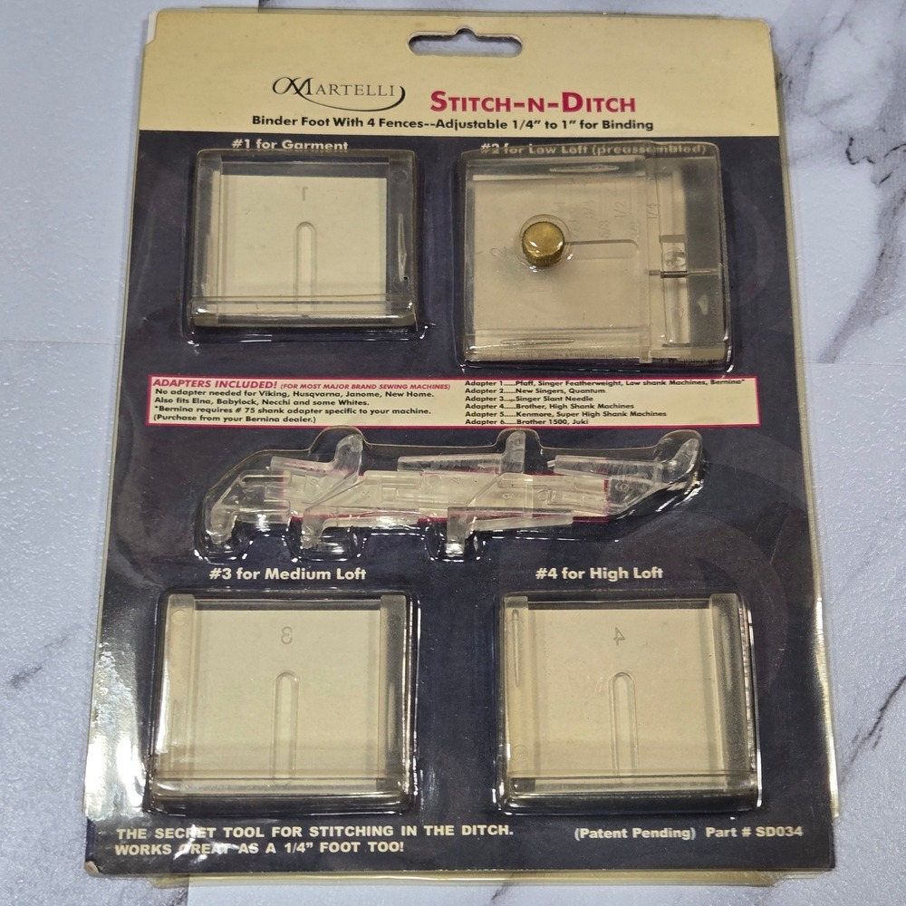 Martelli Stitch N Ditch Binder Foot SD034 Quilting Sewing Machine Binding Tool